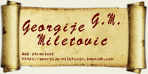 Georgije Miletović vizit kartica